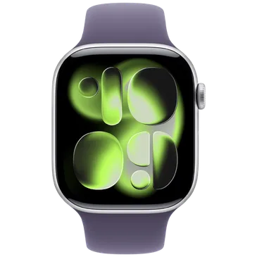 Apple Watch Series 11 46mm 5G Prata (Bracelete De Borracha Roxa S/M)