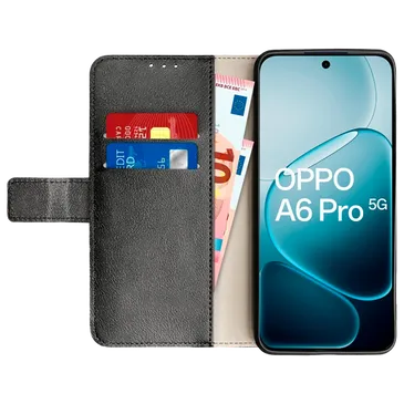 Just in Case PU-Couro Book Capa Preto OPPO A6 Pro