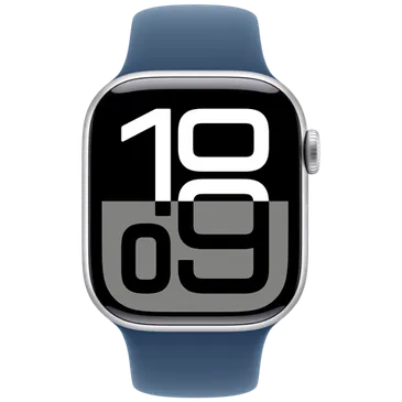 Apple Watch Series 10 4G 42mm Prata (Bracelete De Borracha Azul M/L)