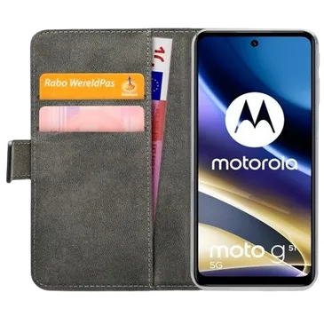 Mobilize Book Case Couro-PU Preto Motorola Moto G51