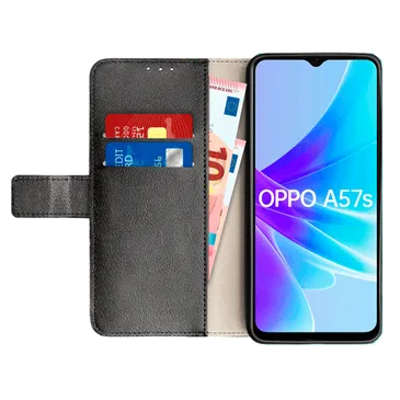 Just in Case Pu-Couro Book Capa Preto OPPO A57s