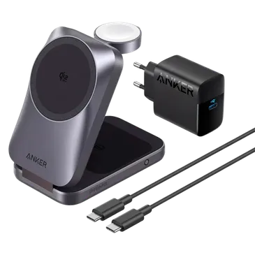Anker Prime MagGo 3-In-1 Carregador Sem Fios 25W Preto