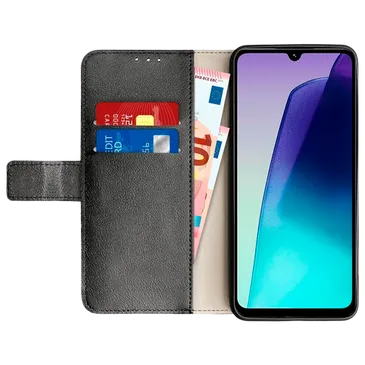 Just in Case Pu-Couro Book Capa Preto Xiaomi Redmi 14C