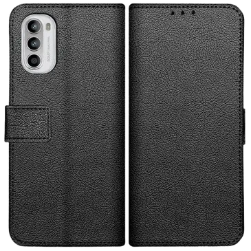 Just in Case Book Case Couro-PU Preto Motorola Moto G52