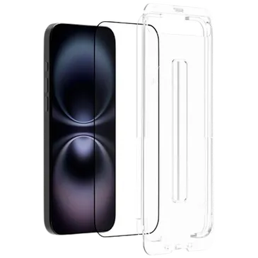 Just in Case Protector De Ecrã Transparente De Vidro Temperado com Estrutura De Montagem Apple iPhone 16