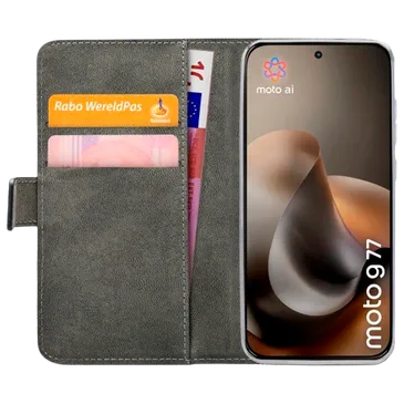 Mobilize PU-Couro Book Capa Preto Motorola Moto G67/G77