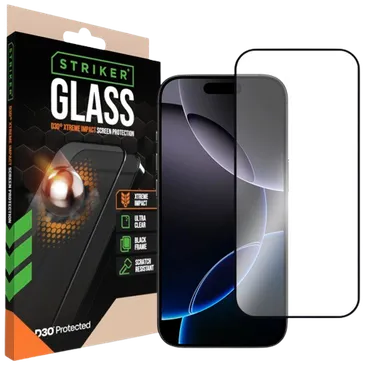 Striker D3O Vidro Temperado Edge To Edge Protetor De Ecrã Apple iPhone 16/17 Pro Max