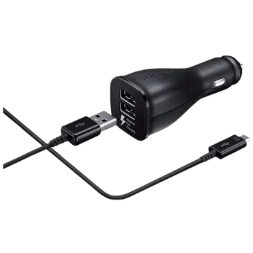 Samsung Carregador de Automóvel Rápido Dual USB + Cabo USB-C EP-LN920 Preto