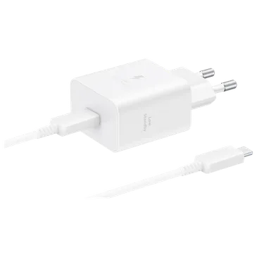 Samsung USB-C Carregador Rápido 45W + USB-C Cabo Branco