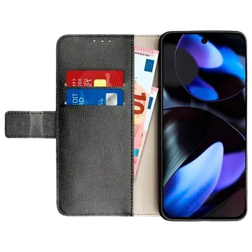 Just in Case Pu-Couro Book Capa Preto Google Pixel 9a