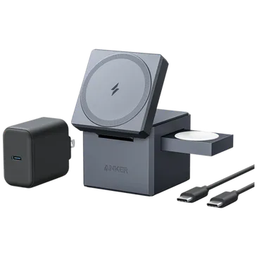 Anker 3-In-1 Cube Carregador Rápido Sem Fios 15W Cinzento