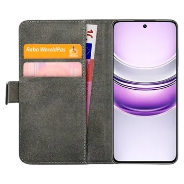 Mobilize Pu-Couro Book Capa Preto Realme 14x 5G
