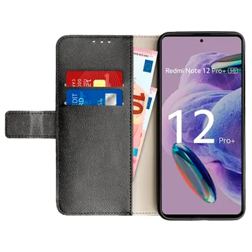 Just in Case Pu-Couro Book Capa Preto Xiaomi Redmi Note 12 Pro+