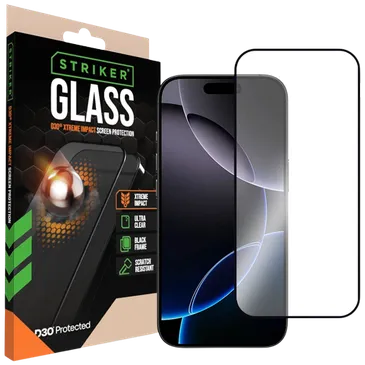 Striker D3O Vidro Temperado Edge To Edge Protetor De Ecrã Apple iPhone 16/17 Pro