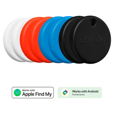Chipolo POP Preto/Branco/Vermelho/Azul - 8-Pack