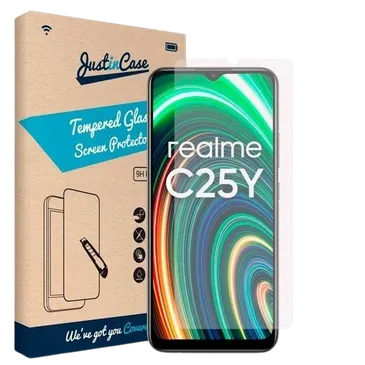 Just in Case Clear Protector de Ecrã de Vidro Temperado Realme C25Y