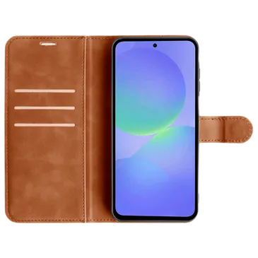 Just in Case PU-Couro Book Capa Castanho Samsung Galaxy A37 5G