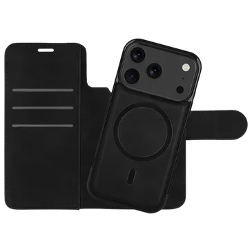 Just in Case Amovível PU-Couro Book Capa Preto Apple iPhone 17 Pro Max