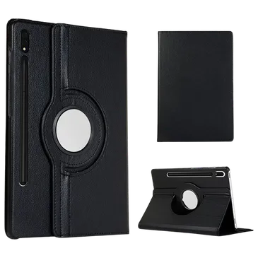 Just in Case Pu-Couro Rotating 360 Book Capa Preto Samsung Galaxy Tab S9+/S9 FE+/S10+