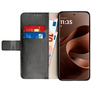 Just in Case PU-Couro Book Capa Preto Motorola Edge 70 Pro