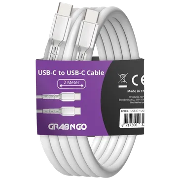 Grab 'N Go USB-C Cabo 2 Metros Branco