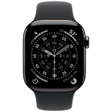 Apple Watch Series 11 42mm 5G Leisteen Titanium (Bracelete De Borracha Preta S/M)