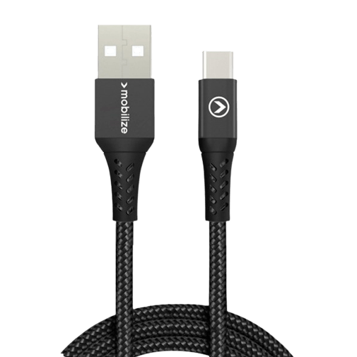 Mobilize USB - USB-C Nylon Cabo 1 Metro Preto