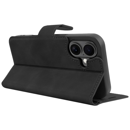 Just in Case Pu-Couro Premium Book Capa Preto Apple iPhone 16 Plus