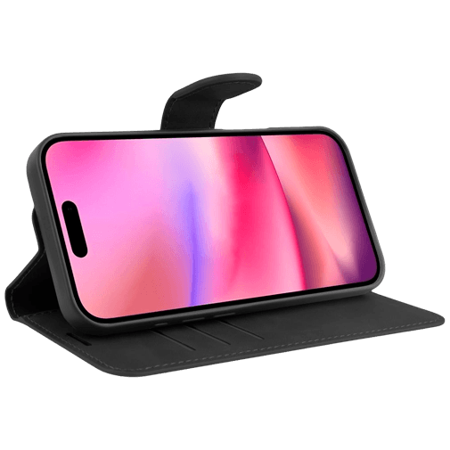 Just in Case Pu-Couro Premium Book Capa Preto Apple iPhone 16 Plus