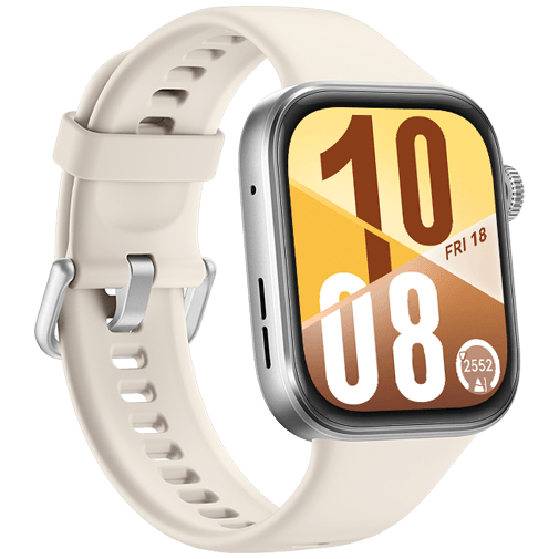 Huawei Watch Fit 4 Prata (Bracelete De Borracha Branca)