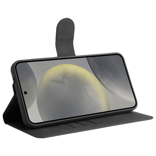 Just in Case PU-Couro Book Capa Preto Samsung Galaxy S25