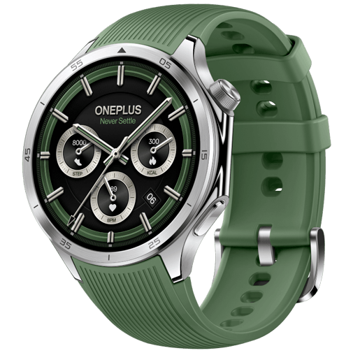 OnePlus Watch 3 Prata (Bracelete De Borracha Verde)