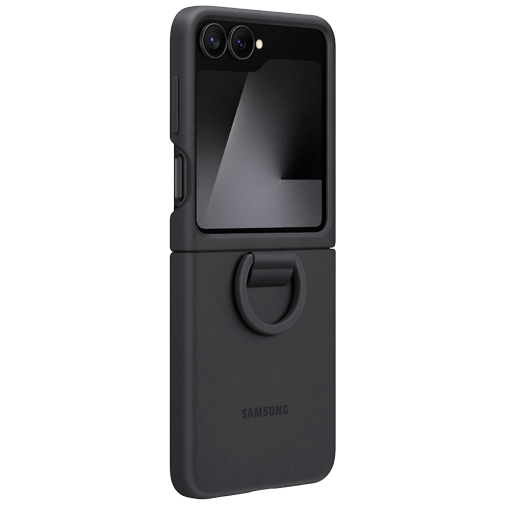 Samsung Silicone Back Cover com Anel Preto Samsung Galaxy Z Flip 6/Flip 7 FE