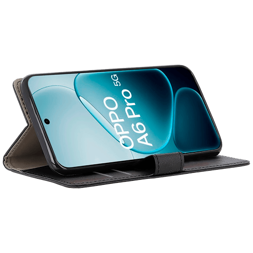 Just in Case PU-Couro Book Capa Preto OPPO A6 Pro