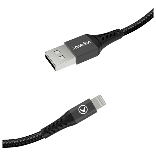 Mobilize USB - Lightning Nylon Cabo 1 Metro Preto