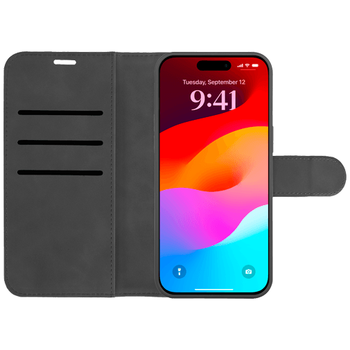 Just in Case Uitneembare Pu-Couro Book Capa Preto Apple iPhone 15 Pro