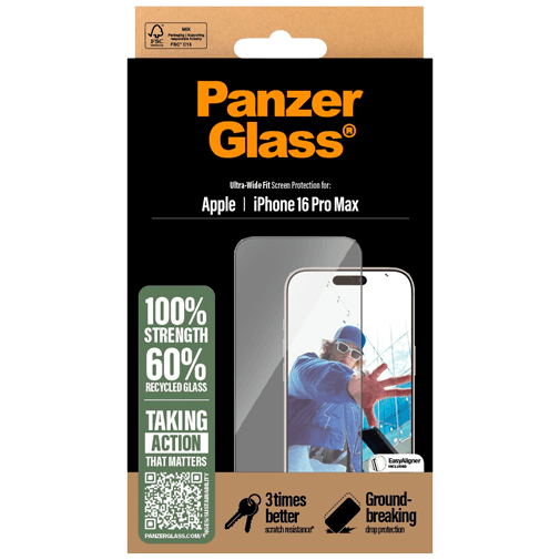 Panzerglass Vidro Temperado Edge To Edge Protetor De Ecrã iPhone 16 Pro Max