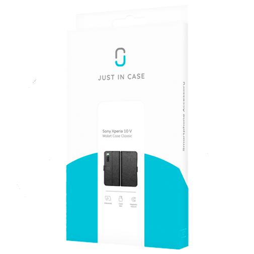 Just in Case Pu-Couro Book Capa Preto Sony Xperia 10 V