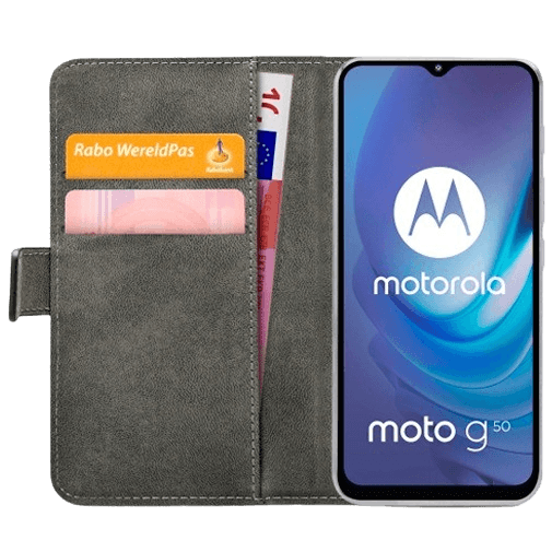 Mobilize Book Case Couro-PU Preto Motorola Moto G50