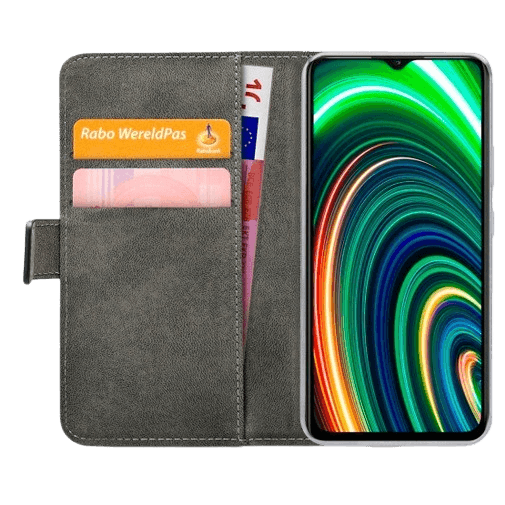 Mobilize Book Case Couro-PU Preto Realme C25Y