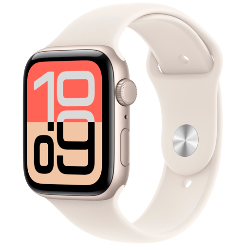 Apple Watch SE 3 44mm Dourado (Bracelete De Borracha Bege M/L)