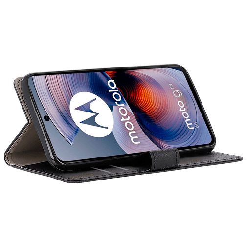 Just in Case Pu-Couro Book Capa Preto Motorola Moto G55