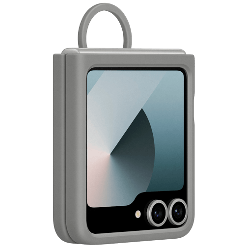 Samsung Silicone Back Cover com Anel Cinzento Samsung Galaxy Z Flip 6/Flip 7 FE