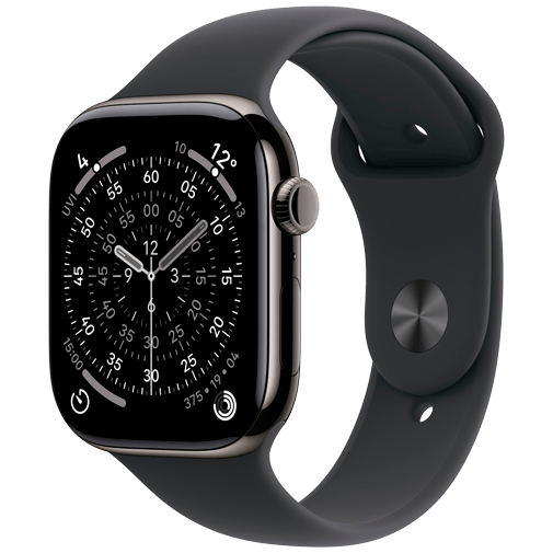 Apple Watch Series 11 46mm 5G Ardósia Titanium (Bracelete De Borracha Preta S/M)