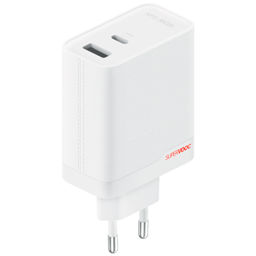 OnePlus SuperVOOC USB-C + USB-A Carregador Rápido 120W Branco