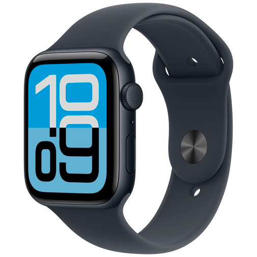 Apple Watch SE 3 44mm Azul Escuro (Bracelete De Borracha Azul Escura M/L)