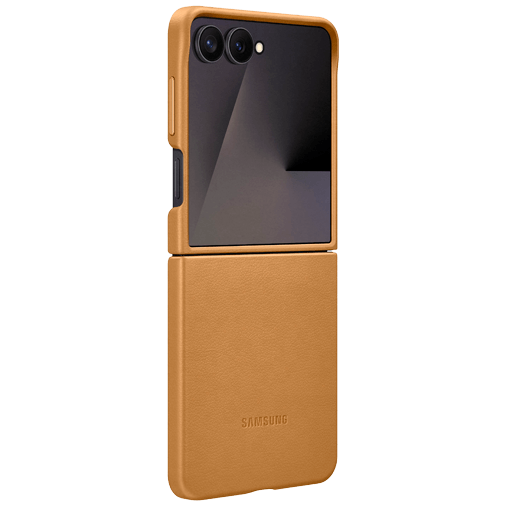 Samsung Kindsuit PU-Couro Back Cover Castanho Samsung Galaxy Z Flip 7