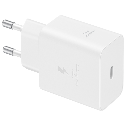Samsung USB-C Carregador Rápido 45W + USB-C Cabo Branco