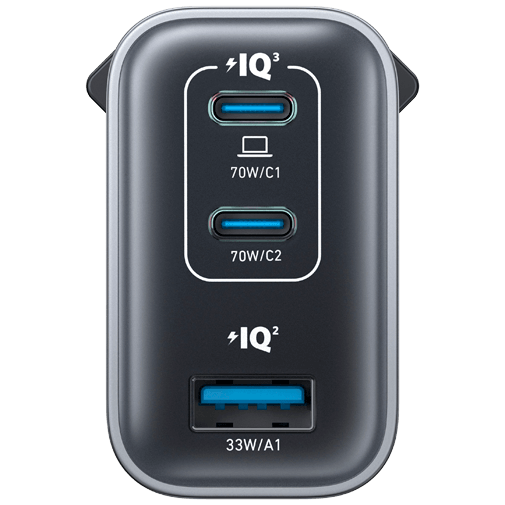 Anker Dual USB-C + USB-A Carregador Rápido 70W Preto