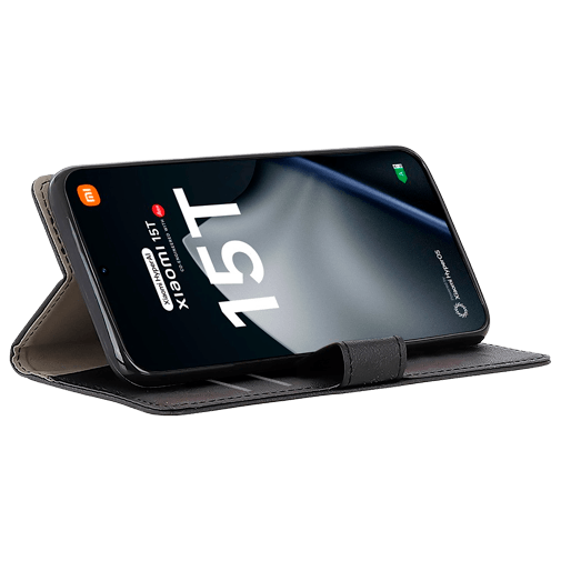 Just in Case PU-Couro Book Capa Preto Xiaomi 15T